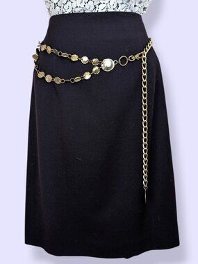 Gold Tone Hammered Circles Adjustable Belt